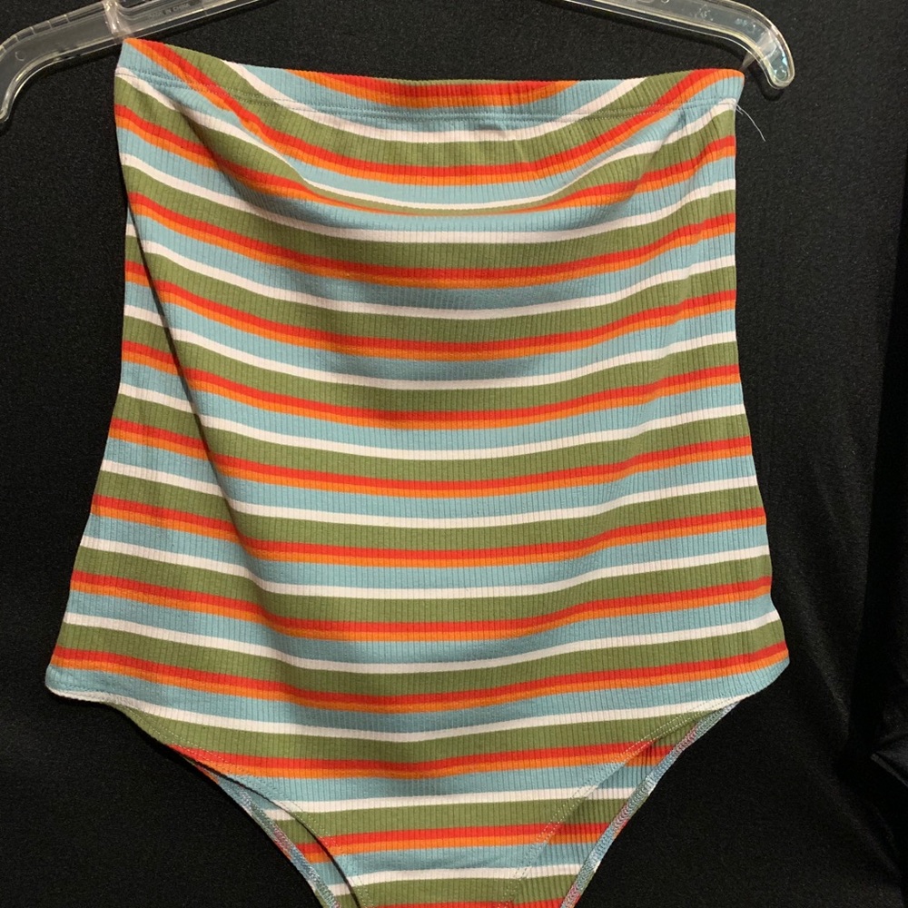 Multicolored Striped Sleeveless Bodysuit